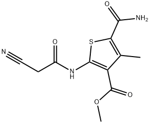 methyl 5-(aminocarbonyl)-2-[(cyanoacetyl)amino]-4-methylthiophene-3-carboxylate 구조식 이미지