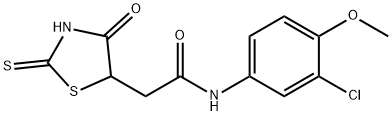 N-(3-chloro-4-methoxyphenyl)-2-(2-mercapto-4-oxo-4,5-dihydro-1,3-thiazol-5-yl)acetamide 구조식 이미지