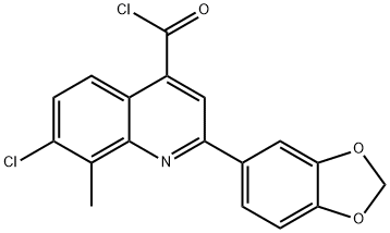 2-(1,3-benzodioxol-5-yl)-7-chloro-8-methylquinoline-4-carbonyl chloride 구조식 이미지