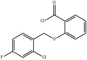 2-[(2-chloro-4-fluorobenzyl)oxy]benzoyl chloride 구조식 이미지