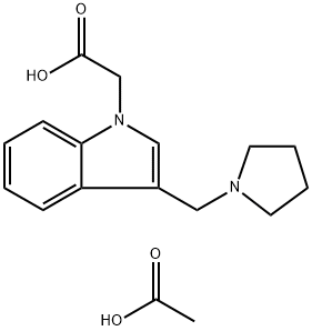 (3-Pyrrolidin-1-ylmethyl-indol-1-yl)-acetic acid acetate 구조식 이미지