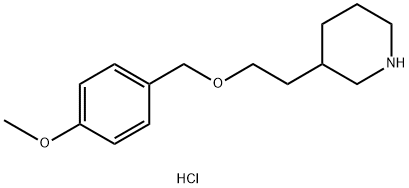 3-{2-[(4-Methoxybenzyl)oxy]ethyl}piperidinehydrochloride 구조식 이미지