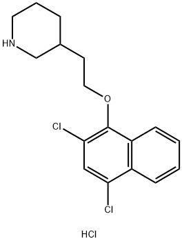 3-{2-[(2,4-Dichloro-1-naphthyl)oxy]-ethyl}piperidine hydrochloride 구조식 이미지