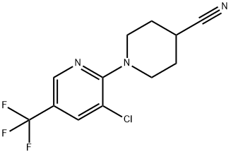 1-[3-Chloro-5-(trifluoromethyl)-2-pyridinyl]-4-piperidinecarbonitrile 구조식 이미지