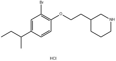 3-{2-[2-Bromo-4-(sec-butyl)phenoxy]-ethyl}piperidine hydrochloride Structure