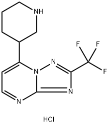 7-Piperidin-3-yl-2-trifluoromethyl-[1,2,4]-triazolo[1,5-a]pyrimidine hydrochloride Structure