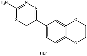 5-(2,3-Dihydro-benzo[1,4]dioxin-6-yl)-6H-[1,3,4]-thiadiazin-2-ylamine hydrobromide Structure