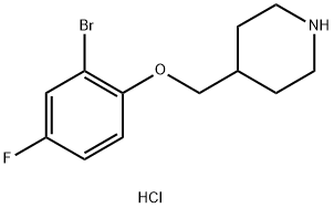 4-[(2-Bromo-4-fluorophenoxy)methyl]piperidinehydrochloride Structure