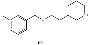 3-{2-[(3-Fluorobenzyl)oxy]ethyl}piperidinehydrochloride Structure