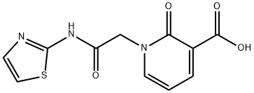 2-Oxo-1-(thiazol-2-ylcarbamoylmethyl)-1,2-dihydro-pyridine-3-carboxylic acid 구조식 이미지