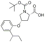 (2S,4S)-1-(tert-Butoxycarbonyl)-4-[2-(sec-butyl)-phenoxy]-2-pyrrolidinecarboxylic acid Structure