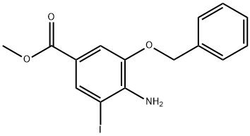 Methyl 4-amino-3-(benzyloxy)-5-iodobenzenecarboxylate 구조식 이미지