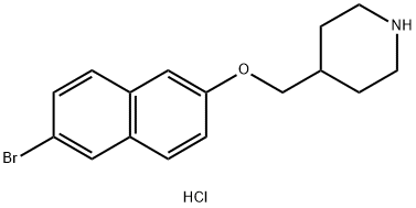 4-{[(6-Bromo-2-naphthyl)oxy]methyl}piperidinehydrochloride Structure