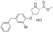 Methyl (2S,4S)-4-(4-benzyl-2-bromophenoxy)-2-pyrrolidinecarboxylate hydrochloride Structure