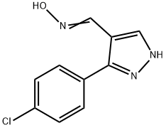 1H-pyrazole-4-carboxaldehyde, 3-(4-chlorophenyl)-, oxime 구조식 이미지