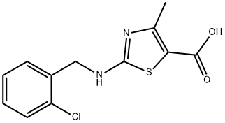 2-[(2-Chlorobenzyl)amino]-4-methyl-1,3-thiazole-5-carboxylic acid 구조식 이미지