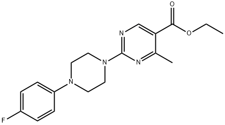 Ethyl 2-[4-(4-fluorophenyl)piperazin-1-yl]-4-methylpyrimidine-5-carboxylate Structure