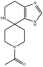 1'-Acetyl-3,5,6,7-tetrahydrospiro[imidazo[4,5-c]-pyridine-4,4'-piperidine] 구조식 이미지