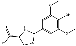 (4S)-2-(4-Hydroxy-3,5-dimethoxyphenyl)-1,3-thiazolidine-4-carboxylic acid Structure