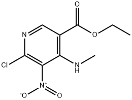 에틸6-클로로-4-(메틸아미노)-5-니트로피리딘-3-카르복실레이트 구조식 이미지