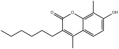 3-Hexyl-7-hydroxy-4,8-dimethyl-2H-chromen-2-one Structure