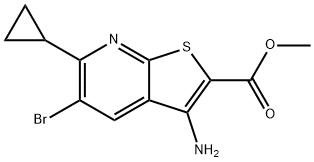 Methyl 3-amino-5-bromo-6-cyclopropylthieno-[2,3-b]pyridine-2-carboxylate 구조식 이미지