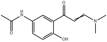 N-{3-[(2E)-3-(Dimethylamino)prop-2-enoyl]-4-hydroxyphenyl}acetamide 구조식 이미지