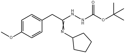 N'-[1-Cyclopentylamino-2-(4-methoxyphenyl)ethylide ne]hydrazinecarboxylic acid tert-butyl ester 구조식 이미지