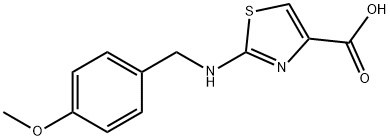 2-[(4-Methoxybenzyl)amino]-1,3-thiazole-4-carboxylic acid 구조식 이미지