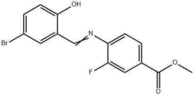 Methyl 4-{[(5-bromo-2-hydroxyphenyl)methylidene]-amino}-3-fluorobenzoate 구조식 이미지