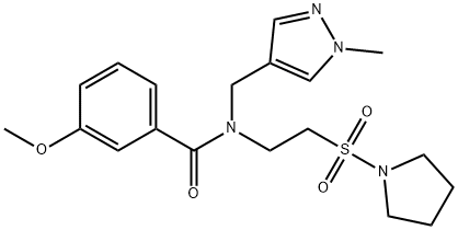 3-Methoxy-N-[(1-methyl-1H-pyrazol-4-yl)methyl]-N-[2-(pyrrolidin-1-ylsulfonyl)ethyl]benzamide Structure