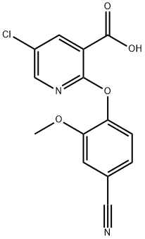 5-Chloro-2-(4-cyano-2-methoxyphenoxy)-nicotinic acid 구조식 이미지