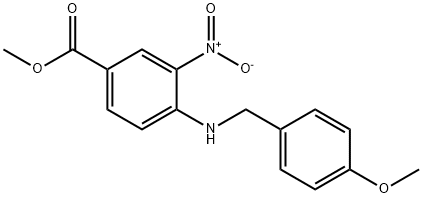 Methyl 4-{[(4-methoxyphenyl)methyl]amino}-3-nitrobenzoate 구조식 이미지