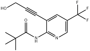 N-(3-(3-Hydroxyprop-1-yn-1-yl)-5-(trifluoromethyl)-pyridin-2-yl)pivalamide Structure