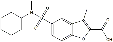 5-{[Cyclohexyl(methyl)amino]sulfonyl}-3-methyl-1-benzofuran-2-carboxylic acid Structure