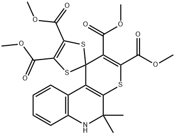 Tetramethyl 5',5'-dimethyl-5',6'-dihydrospiro[1,3-dithiole-2,1'-thiopyrano[2,3-c]quinoline]-2',3' 구조식 이미지