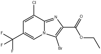 Ethyl 3-bromo-8-chloro-6-(trifluoromethyl)-imidazo[1,2-a]pyridine-2-carboxylate 구조식 이미지