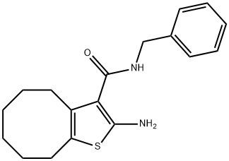 2-AMINO-N-BENZYL-4,5,6,7,8,9-HEXAHYDROCYCLOOCTA[B]THIOPHENE-3-CARBOXAMIDE 구조식 이미지