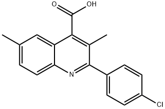 2-(4-CHLOROPHENYL)-3,6-DIMETHYLQUINOLINE-4-CARBOXYLIC ACID 구조식 이미지