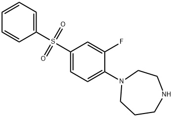 1-[(2-FLUORO-4-PHENYLSULFONYL)PHENYL]-HOMOPIPERAZINE 구조식 이미지