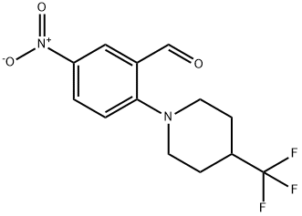 5-니트로-2-[4-(트리플루오로메틸)피페리디노]벤젠카브알데히드 구조식 이미지