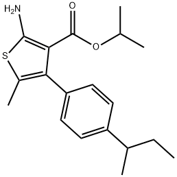 Isopropyl 2-amino-4-(4-sec-butylphenyl)-5-methylthiophene-3-carboxylate 구조식 이미지