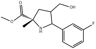 Methyl 5-(3-fluorophenyl)-4-(hydroxymethyl)-2-methylpyrrolidine-2-carboxylate 구조식 이미지