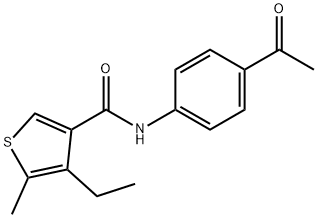 N-(4-Acetylphenyl)-4-ethyl-5-methylthiophene-3-carboxamide 구조식 이미지