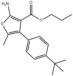 Propyl 2-amino-4-(4-tert-butylphenyl)-5-methylthiophene-3-carboxylate Structure