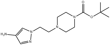 tert-Butyl  4-[2-(4-Amino-1H-pyrazol-1-yl)ethyl]piperazine-1-carboxylate 구조식 이미지