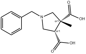 (3R,4S)-1-benzyl-3-methylpyrrolidine-3,4-dicarboxylic acid 구조식 이미지