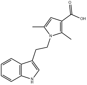 1-[2-(1H-indol-3-yl)ethyl]-2,5-dimethyl-1H-pyrrole-3-carboxylic acid 구조식 이미지