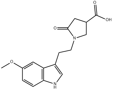 1-[2-(5-methoxy-1H-indol-3-yl)ethyl]-5-oxopyrrolidine-3-carboxylic acid Structure