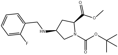 1-tert-butyl 2-methyl (2S,4S)-4-[(2-fluorobenzyl)amino]pyrrolidine-1,2-dicarboxylate Structure